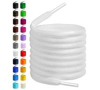 BIRCH's Oval Shoelaces 27 colori Half Round 1/4" Shoe Laces 4 Different Lengths, bianco, 56"(142cm) XL