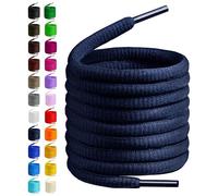 BIRCH's Oval Shoelaces 27 colori Half Round 1/4" Shoe Laces 4 Different Lengths, blu navy, 56"(142cm) XL