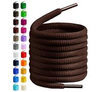 BIRCH's Oval Shoelaces 27 colori Half Round 1/4" Shoe Laces 4 Different Lengths, marrone, 56"(142cm) XL