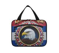 Bird 4th Of July Independence Day Liberty Ride Blu Rosso appeso borse trucco per le donne con gancio, designer multifunzionale borsa medicina per il viaggio deve hotel porta cosmeticos mujer para
