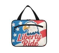 Bird 4th Of July Independence Day Liberty Ride Blue Red kit da appendere per gli uomini con gancio, borsa per il trucco pieghevole da appendere di design per gli elementi essenziali da viaggio per le