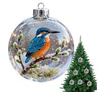 Bird Ball Christmas Ornaments, 3D Holiday Charm Decor, Hummingbird Eagle Pendant, Festive Christmas Tree Hanging Decorations for Indoor Home Living Room Family Window Wall Celebration