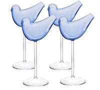 Bird Bam Cheers - Confezione da 4 bicchieri per mahjong, 160 ml, bicchieri da cocktail per champagne e bevande miste, bicchieri da vino per feste, matrimoni, casa, bar