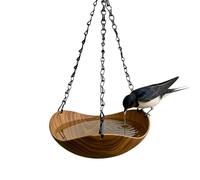 Bird Bath Bowl - Bird Water Feeder Tray |,Wooden Decorative Water Bowl Feeder BirdBath For Park Deck Yard Porch Courtyard Backyard Balcony Fence Lawn Aviary Finch Monk Parrots Food Waters