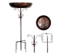 Bird Bath Bowl - Garden Birdfeeder | Patio Birdfeeder | Bird Bath for Outside | Birdbath and Feeder | Standing Metal Birds Feeder Bowl Decorations for Yard Patio Deck Backyard Balcony Outdoor