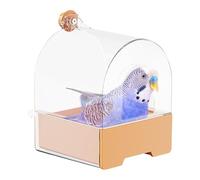 Bird Bath Cage, Leak Proof Shower Box, 6.89x6.69x9.45 Inches Stable Shallow Accessory, Safe Pet Bathing Container, Ideal for Parakeets, Home, Garden, Outdoor Deck Use