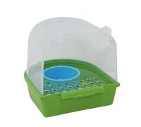 Bird Bath - Caged Bird Feeders for Small Birds Only | Pull Out Clear Feeder Box and Parrot Bathtub Small Birds Bath for Parrots, Finches, Aviary Use, Indoor/Outdoor Home, Garden, Cage Accessories