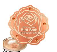 Bird Bath Copper Disk, Purification Disk for Bird Bath Clean, Birdbath Cleaner with 3-Point Support, Flower Shape & Self-Cleaning Design Keeps Water Fresh Year-Round, Suitable for All Birdbath Bowl