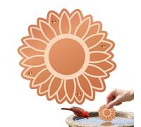 Bird Bath Copper Plate 10cm - Enhances Beauty & Functionality | Universal Flower Shape Cleaning Disc Sunflower Inspired Design 40g | For Backyard Garden Park Outdoor Balcony Fountain, Invites Hummingb