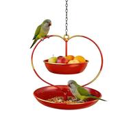 Bird Bath Decorative - Double Layer Heart Garden Decor, Yard Parrot Bird Feeder Tray, Backyard Garden Lawn Park Window Railing Fence Balcony Tree, Basin Bowl Dish Station | for Wildlife Watching