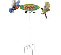 Bird Bath Feeder - 33.7 Inch Metal Rustproof Garden Bird Feeder