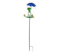 Bird Bath Feeder, Metal Vintage Birdbath, Freestanding Feeding Station, Decorative Parrot Feeder, 33.27x7.48 inches Aesthetic Pet Container for Sparrow Parakeet Budgies Outdoor Use