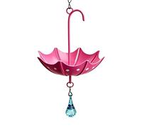 Bird Bath Feeder - Umbrella Shape Metal Basin, Garden Bird Bath, Wild Birds Feeding Station, Yard Hummingbird Feeder Display Unit | Decorative Accessory For Balcony Patio Backyard Window Porch Use