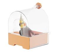 Bird Bath for Cage, Leak-Proof Bird Bath for Parakeets, Safed Supplies Shower Accessory, Stable Transparent Box with Shallow Design, Ideal for Pet Birds in Outdoor Spaces, Home, Garden