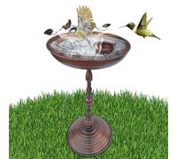 Bird Bath for Garden - Mangiatoia per uccelli | Acqua per uccelli in piedi da giardino | Cortile Iron Art Water Bowl Antiqued Animals Statue di Ciotola per Colibrì Parrot Paracete Paracete Patio