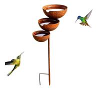 Bird Bath For Outside | 3-Tier Cascading Rustproof Outdoor Decor | Rain Collection Bird Water Feeder | Ideal For Yard Lawn Patio Porch Landscape Pathway Flower Bed Wild Hummingbird Butterfly