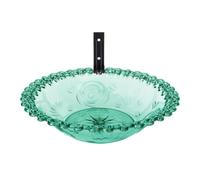 Bird Bath for Outside, 9-Inch Wall Mounted Outdoor Bird Bath, Transparent Hangable Water Feeding Basin, Flower-Shaped Statue for Hummingbird, Parrot, Parakeet, 9.25 x 9.25 x 5.51 inches