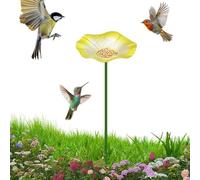 Bird Bath For Outside - Metal Stake Yard Decor Weather Resistant, Flower Butterfly Waterer Bee Baths | For Garden Courtyard Flowerbed Patio Deck Porch Balcony Pathway
