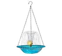 Bird Bath Fountain - ABS, Solar Bird Bath, Outdoor Glass Bowl Water Feature | Garden Terrace Decorative Hummingbird Baths, Hanging Birds Feeder for Hummingbird Parrot Parakeet Patio