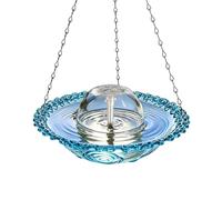 Bird Bath Fountain - Clear Rustproof Electric Water Bowl | Hanging Bird Bath with Fountain Pump | Outdoor Birdbath Decoration For Yard Pathway Driveway Balcony Lawn Garden Grassland