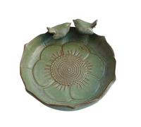 Bird Bath, Garden Water Feeder, Sturdy Decorative, Convenient Multifunctional Feeding Station, Ceramic Bath for Bird, Balcony Decor, Outdoor, 10 pollici