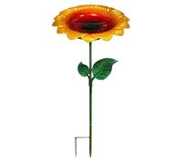 Bird Bath Garden, Weatherproof Metal Sunflower Stake, Outdoor Tall Bird Bath Feeder, Durable Decorative Garden Water Bowl | Attract Birds Bees Butterflies For Hummingbird Finch Chickadee Yard Patio