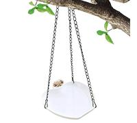Bird Bath, Hangable Chain Feeder, 7,09 x 8,46 pollici Dish with Hook, Sturdy PP Watering Bowl, Outdoor Basin with Round Style, Animal Station for Courtyard & Patio