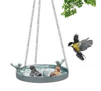 Bird Bath, Hanging Metal Garden Bowl, 24,41 x 9,84 x 9,84 pollici Decorative Outdoor Water Feeder with Chains, Adjustable Height, Birds Feeder for Patio, Balcony and Courtyard Use