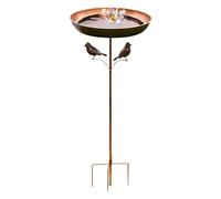 Bird Bath, Metal Standing Garden Feeder, Iron Rust-Resistant Decorative Bowl, for Backyard, Patio, Yard, Porch, Outdoor Wildlife Water Station, 82x30.5cm/32.28x12.01 inches