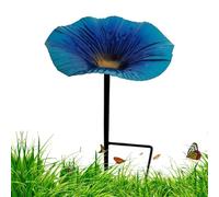Bird Bath, Outdoor Bird Bath Pole Water Feeder: Flower Shape Decorative Feeding Station with Metal Stake, Aesthetic Garden Decor for Hummingbirds, Outdoor Yard, 25 x 14 cm