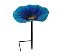Bird Bath, Outdoor Bird Bath Pole Water Feeder, Flower Shape Decorative Feeding Station with Metal Stake, Aesthetic Garden Ornament for Hummingbirds, Backyard Wildlife Attraction