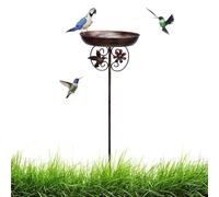 Bird Bath, Outdoor Birdbaths with Ground Stake, Detachable Basin Yard Ornament, Decorative Standing Bird Water Feeder, for Garden, Lawn, Backyard, Porch, Patio, Outside, Landscape, Nature Attraction