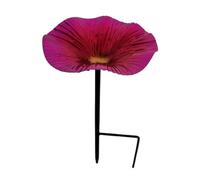 Bird Bath, Outdoor Decorative Water Feeder with Flower-Shaped Bowl, Metal Stake Feeding Station on Hummingbirds, Garden Ornament for Yard Lawn Patio Landscape Decor