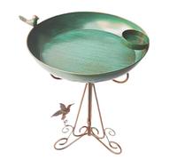 Bird Bath Outside, Hummingbird Feeder, 16.93×11.81 Inches Weather-Resistant Iron Construction, Metal Birds Bath for Porch Balcony Lawn Deck Window Backyard Garden Outdoors
