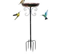Bird Bath Outside, Standing Garden Birds Feeder, 12.01x12.01x31.5 Inches Metal Avian Feeders & Stylish Gardens Design, Bowl Decorations for Yard, Patio, Deck, Backyard, Balcony, and Outdoor Adventure