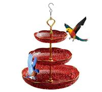 Bird Bath Outside, Tier Birdbath Garden Tray, 9,45 x 17,72 pollici, Shaped Hanging Hook, Feeder Plate Design, Water Food Bowl for Patio, Gardens, and Backyard Wildlife, Multicolor