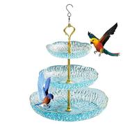 Bird Bath Outside, Tier Birdbath Garden Tray, 9,45 x 17,72 pollici, Shaped Hanging Hook, Feeder Plate Design, Water Food Bowl for Patio, Gardens, and Backyard Wildlife, Multicolor