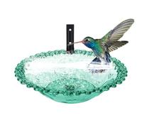 Bird Bath Outside, Wall Mounted Water Basin, Transparent Hangable Bowl, 9.25x9.25x5.51 Inches, Flower Shaped Feeder with Decorative Design, for Hummingbirds and Parakeets