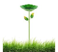 Bird Bath Stake, Garden Flower Feeder, Colorful Metal Bowl with Stable Ground Mount System, Sturdy Outdoor Water Station Design, Decorative Wildlife Support Feature, Backyard Patio Use