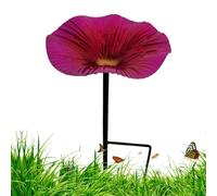Bird Bath Stand, Garden Bird Bath Feeder with Metal Stake, Iron Flower-Shaped Waterproof Decorative Feeding Station, Aesthetic Garden Decor Backyard, Patio, Balcony, 25x14cm