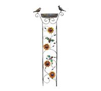 Bird Bath Trellis for Outside, Outdoor Climbing Plant Trellis with Decorative Birdbath Bowl, Garden Birds Feeder and Drinking Basin for Patio Lawn Backyard Yard, Wildlife Gardens Use 40.94x14.37in