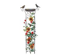Bird Bath Trellis for Outside, Standing Parrot Feeder, Freestandings Bowl with Trellis, Decorative Birdfeeder Station for Lawn, Backyard, Yard, Garden Wildlife Attraction, Outdoor Birds 40.94x14.37in
