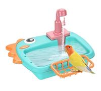 Bird Bath Tub, Parrot Bathtub Water Basin with Faucet, Automatic Pet Batħ Tūb Bird Shower Feeding Bowl, Easy Clean, 1 Tub