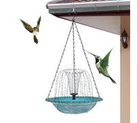 Bird Bath with Fountain, Solar Bath Fountains Pump, 9,25 x 18,11 pollici Hangable Birds Feeder, Decorative Garden Feature, Outdoor Yard Decor for Children, Natura, Deck and Backyard