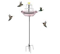 Bird Bath with Solar Fountain Bluebird - Watering Container Sparrow Food