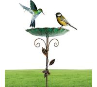 Bird Baths for Outdoors, Patio Birdfeeder, Metal Standing Birdbath Bowl, Frost-Proof Adjustable Height Decoration, Ideal Backyard, Deck, Balcony, and Yard Outdoor Spaces