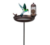 Bird Baths - Metal Flower Bird Feeder Stake | Standing Bowl Birdfeeder Rust-Proof Birdbaths Yard Decor Vintage Bird Baths - Decorative Outdoors Garden Feeder Bowl For Pathway Patio Garden