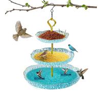 Bird Bowl - Bath da da giardino sospeso | Vassoio all'aperto a 3 livelli di metallo | Ciotola del cibo con gancio di Antrouille S | Mangiatoia per uccelli per il giardino della decorazione da