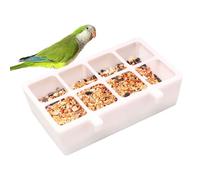 Bird Feeder, Anti Spill Bowl, 6.3x3.5x1.73 Inches 8 Grid Dispenser, Parrot Feeding Supplies for Morning Use in Courtyard Balconies Wall Yard Gazebo Garden Deck Porch Door Areas
