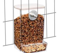 Bird Feeder Automatic Refill - Detachable Feeding Station, Transparent Avian Food Reservoir, Constant Supply Nutrient Dispenser, Weatherproof Outdoor Hanging Bracket, Garden Hardware Accessory